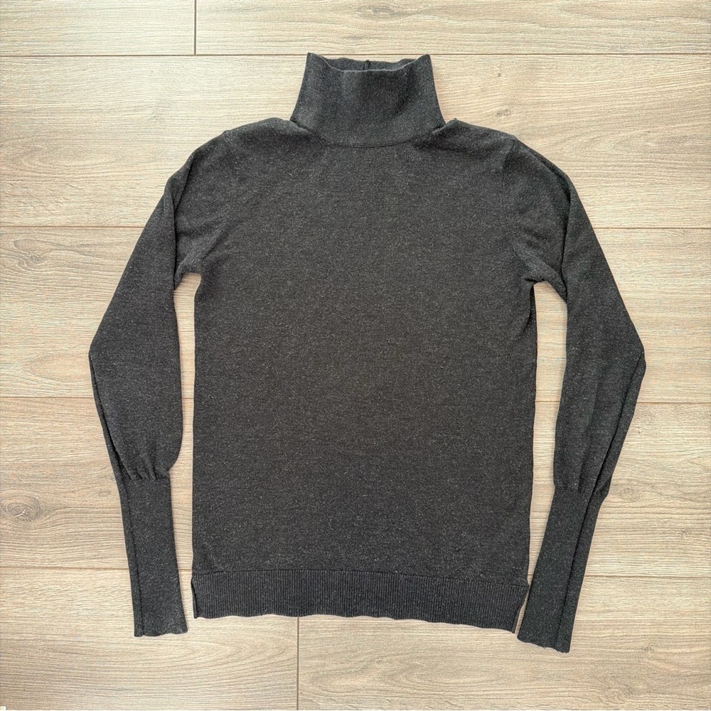 ZARA WOMEN charcoal lightweight Turtleneck Sweater
